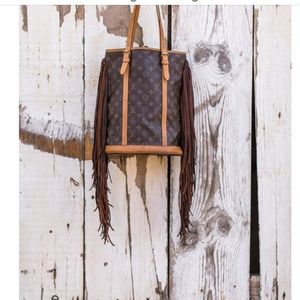 Louis Vuitton vintage tote with fringe